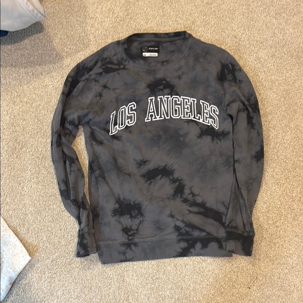 XS (Probably Medium Size) Los Angeles Tie-Dye Sweater - Black and Gray